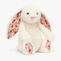 Jellycat Blossom Cream Bunny Plush with Floral Ears and Paws