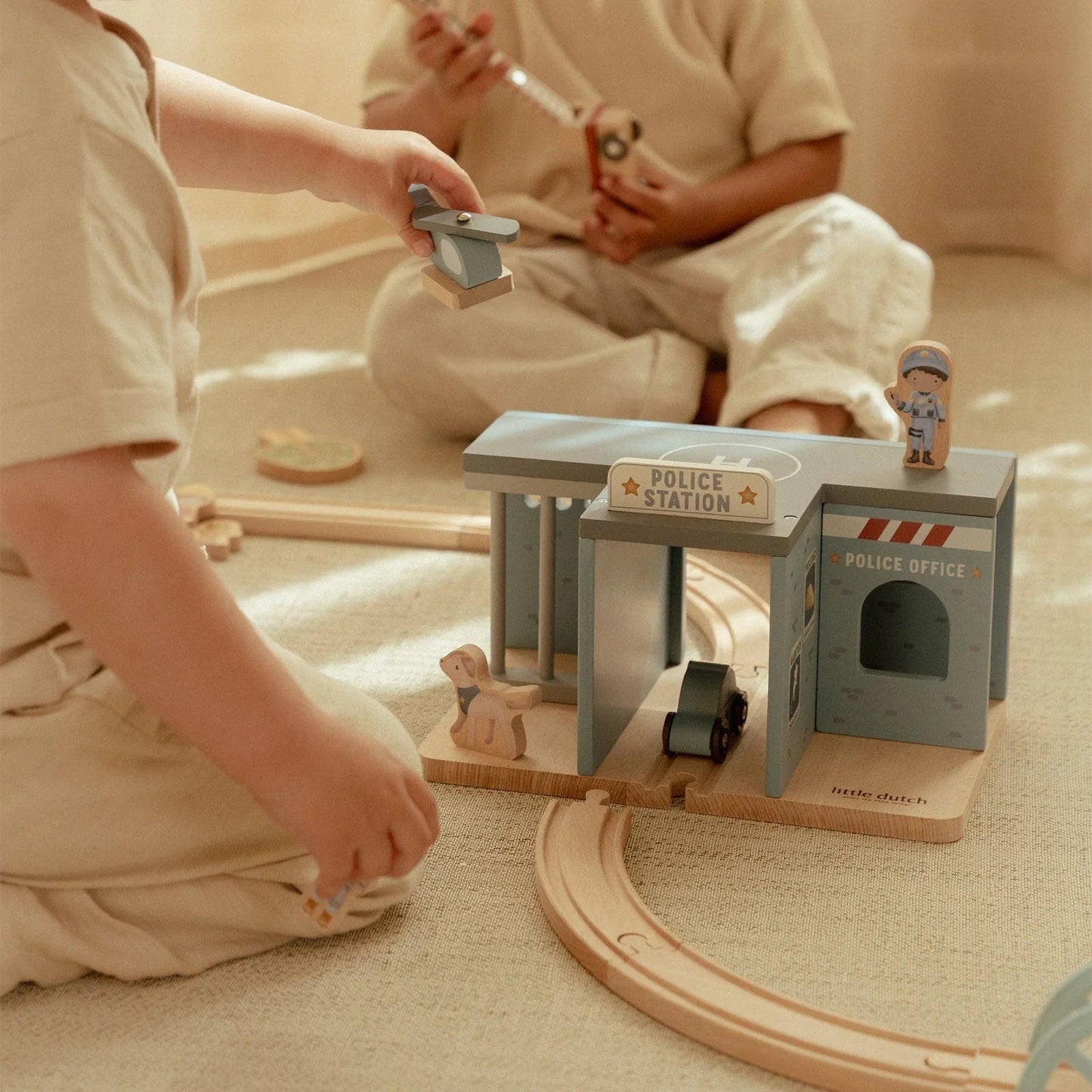 Catch the Action with the Little Dutch Police Station Playset with Vehicle & Figures
